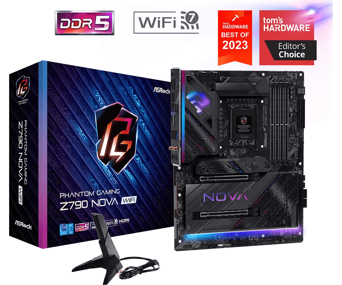 PHANTOM GAMING Z790 Nova WiFi LGA 1700 Socket Intel Motherboard | 90 - MXBMB0 - A0UAYZ - Vektra Computers LLC PHANTOM GAMING Z790 Nova WiFi LGA 1700 Socket Intel Motherboard | 90 - MXBMB0 - A0UAYZ - Vektra Computers LLC
